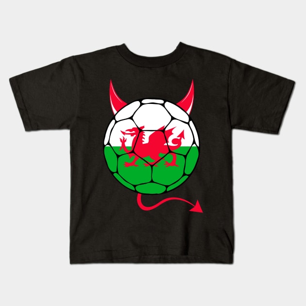 Wales Football Halloween Kids T-Shirt by footballomatic